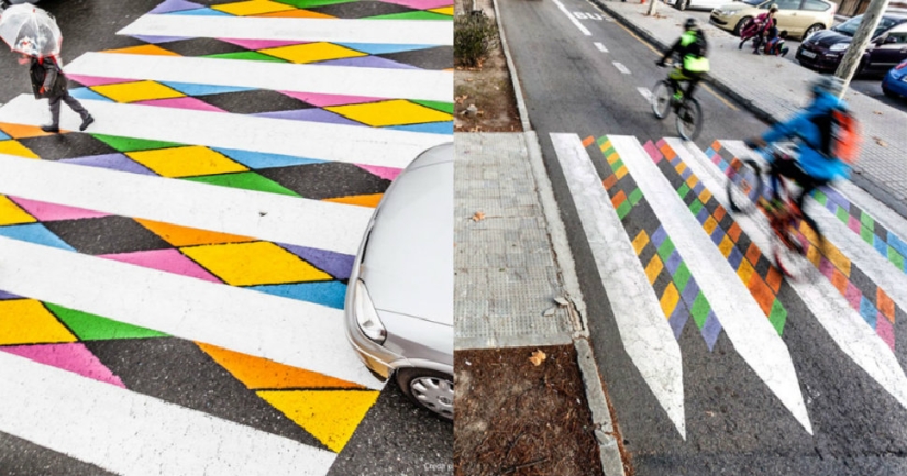 Colorful pedestrian crossings in Madrid that are impossible to miss