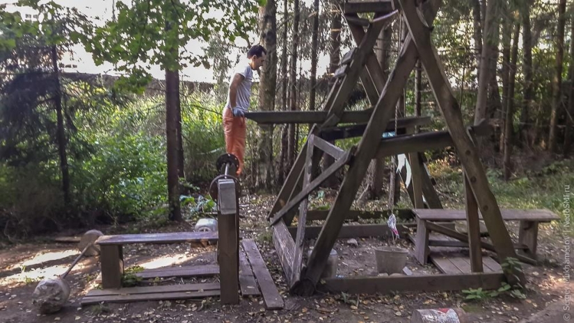 Complejo de poder &quot;Pinocho&quot;: Mecedora de madera en el bosque