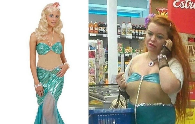 Crazy photos of women's clothing shopping on the Internet - expectation and reality