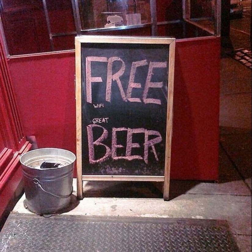 Creative pavement signs