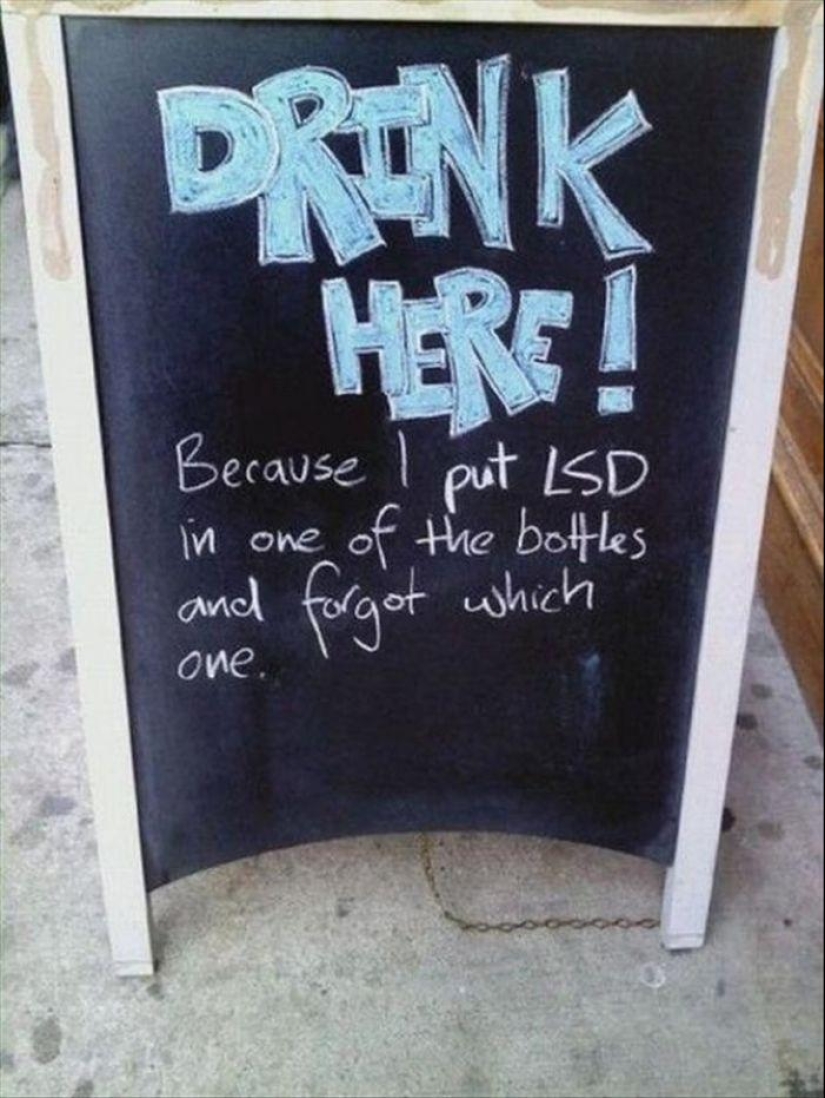 Creative pavement signs