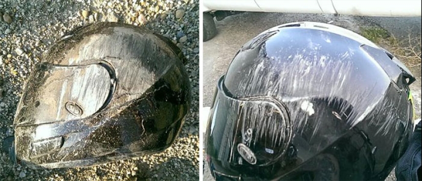 Cuida tu cabeza: víctimas de accidentes compartieron fotos de cascos que les salvaron la vida