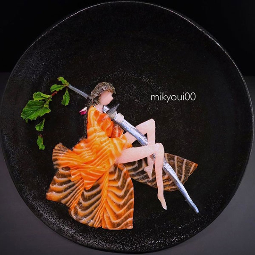 Culinary art plates: Japanese chef turns cutting fish into real masterpieces