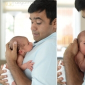 Dads see their newborn babies for the first time