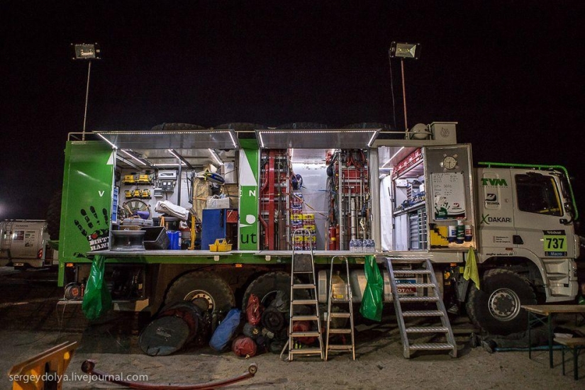 Dakar 2014. Night in Bivouac