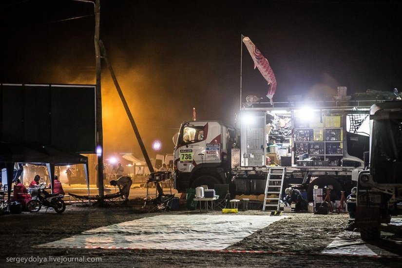 Dakar 2014. Night in Bivouac