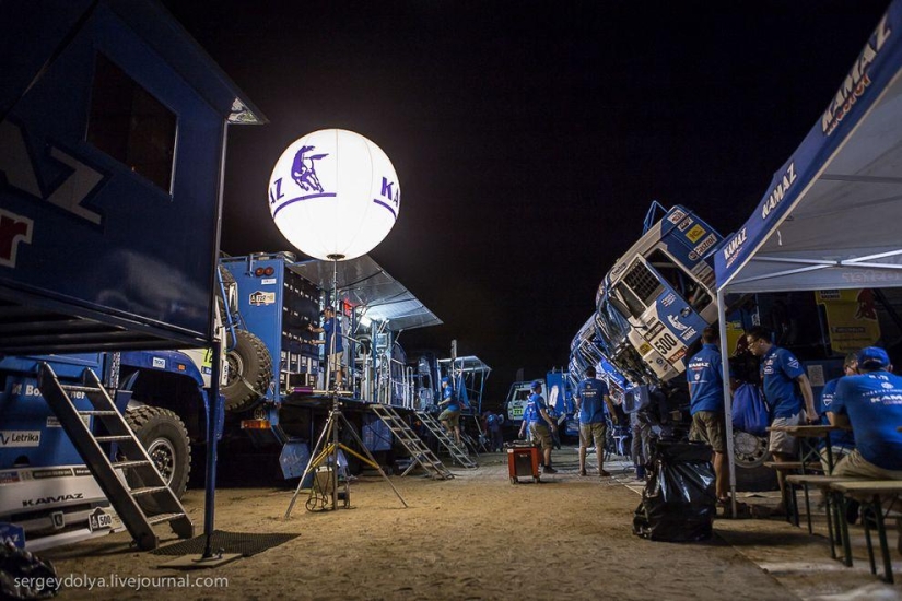 Dakar 2014. Night in Bivouac