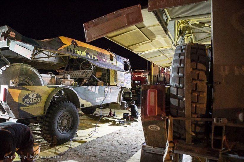 Dakar 2014. Night in Bivouac