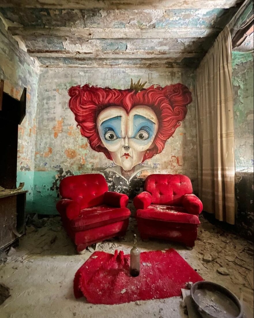 David Lozano's Toothy Monsters Inscribed in Abandoned Interiors