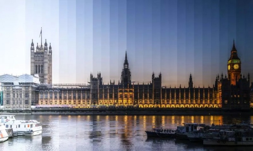 Day and night in one picture. Amazing shots of famous landmarks in an unusual format