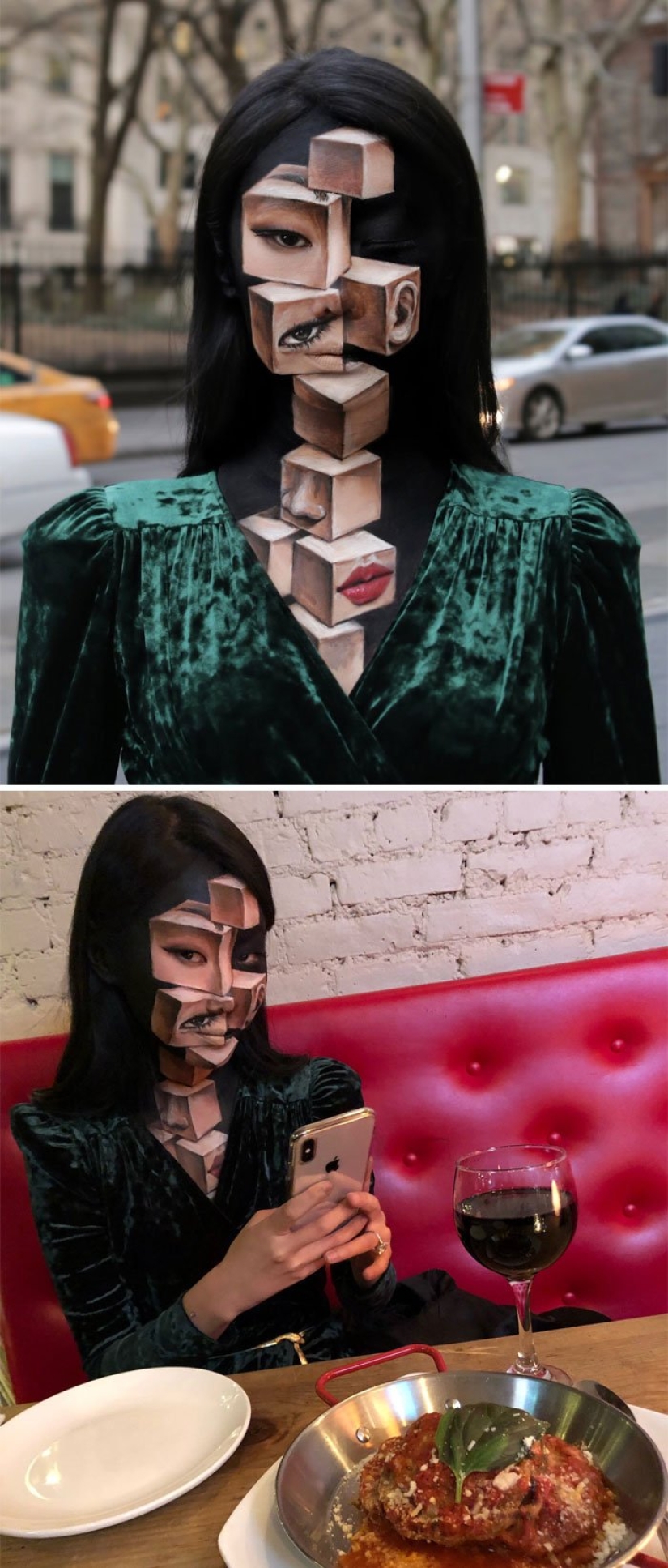 Deception on the face: a Korean woman draws mind-blowing optical illusions