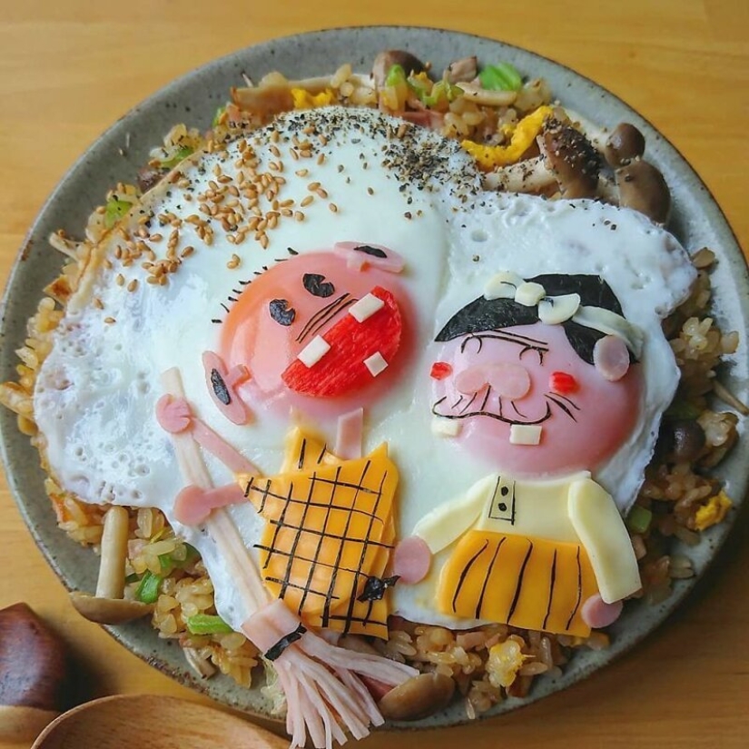 Deliciosos y hermosos huevos de un gran Japonés mamá