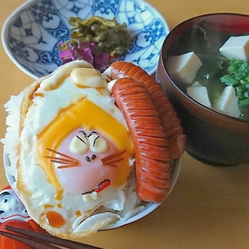 Deliciosos y hermosos huevos de un gran Japonés mamá