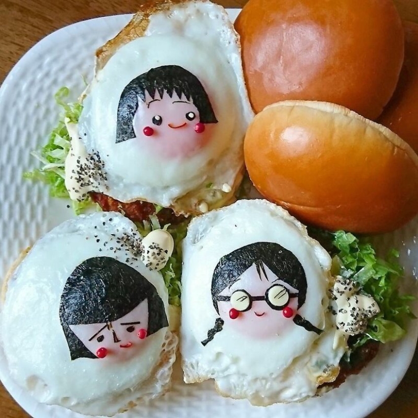 Deliciosos y hermosos huevos de un gran Japonés mamá