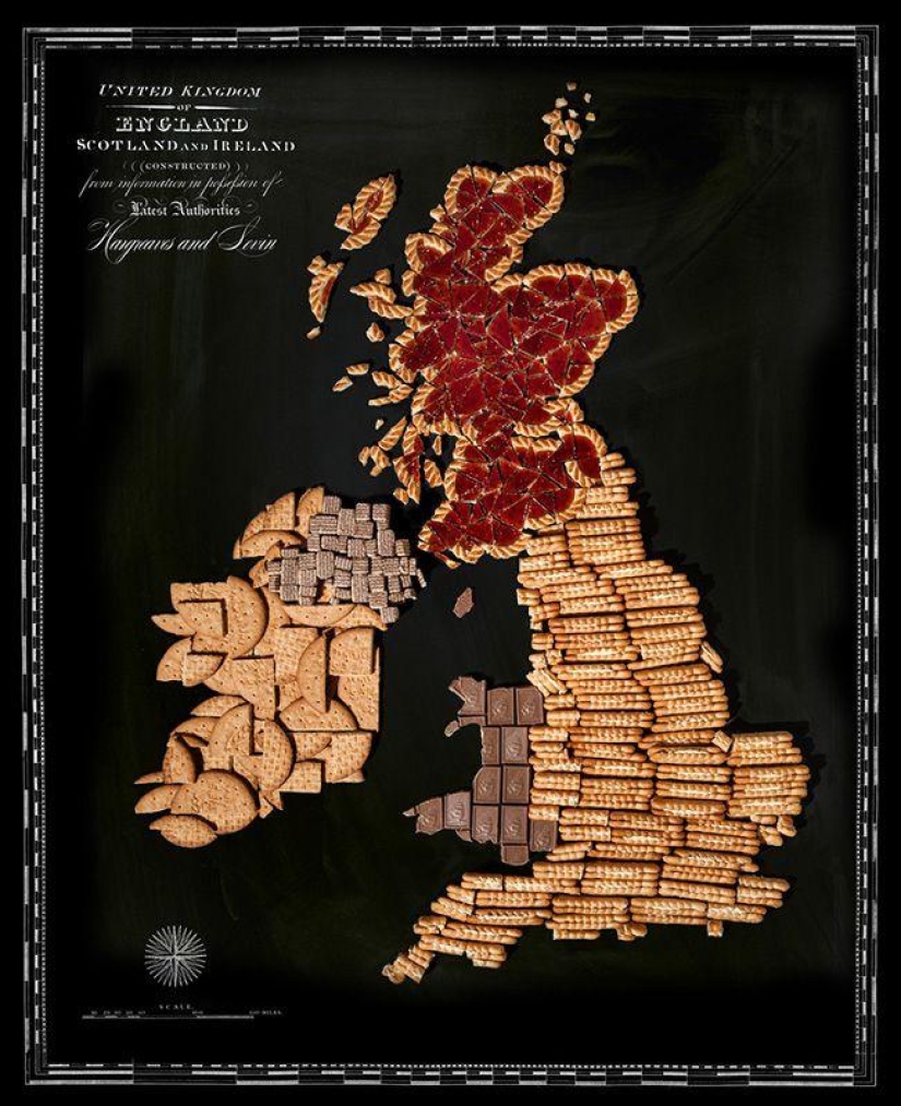 Delicious countries on the edible world map