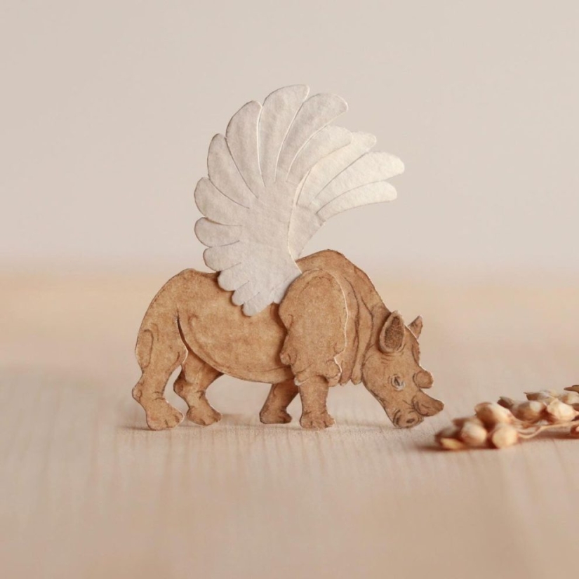 Desafío 1000 días-pequeños animales de papel de artistas de la India