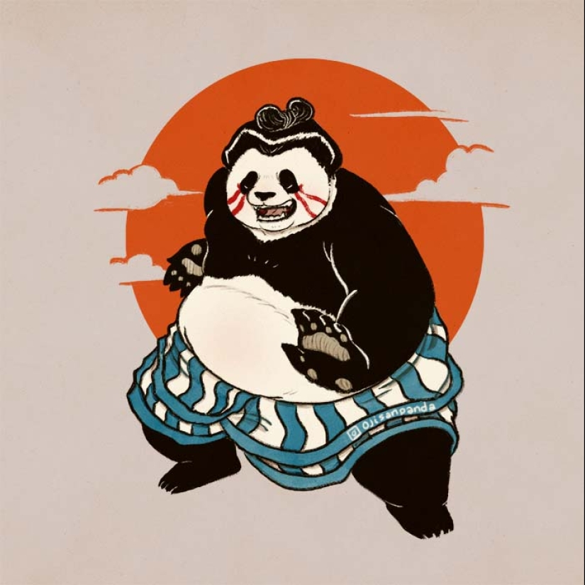 Dibujo ilustraciones de pandas, aquí está la edición de Halloween