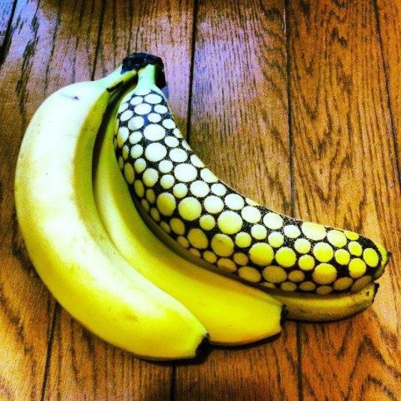 Dibujos asombrosos en plátanos
