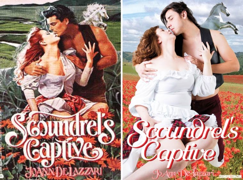 Divertida recreación de portadas de novelas románticas por gente común