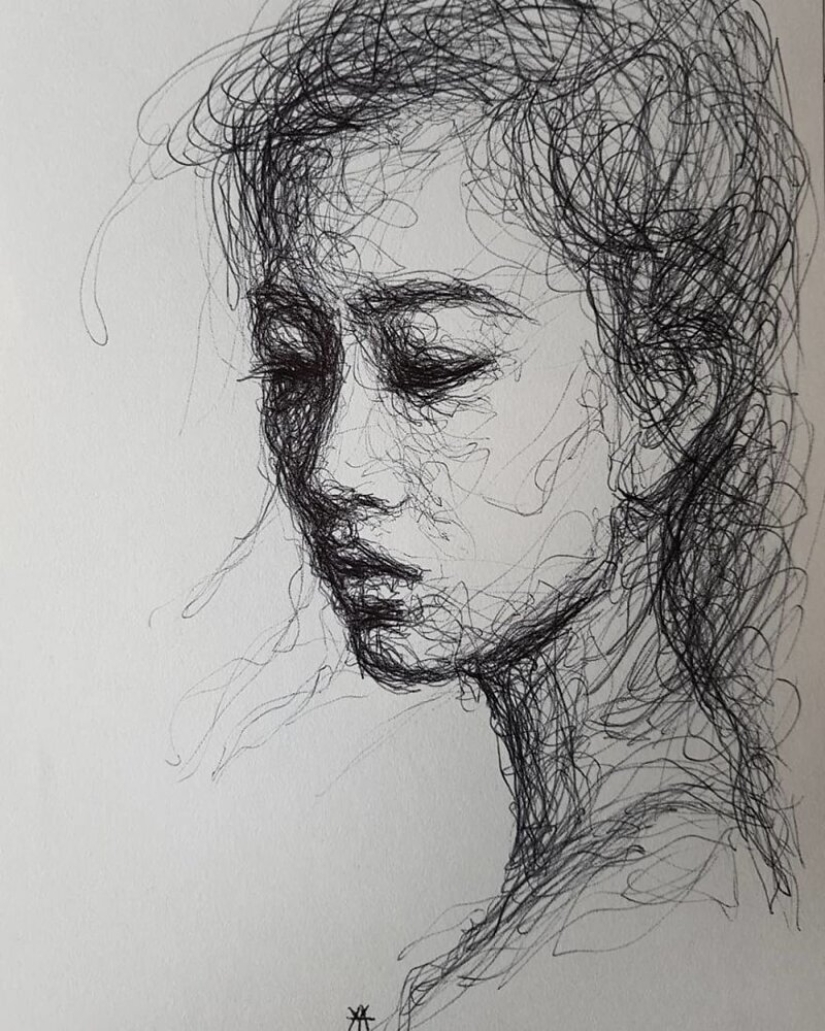 Doodle Liz Y Ahmet: artist creates unusual portraits of women from ...