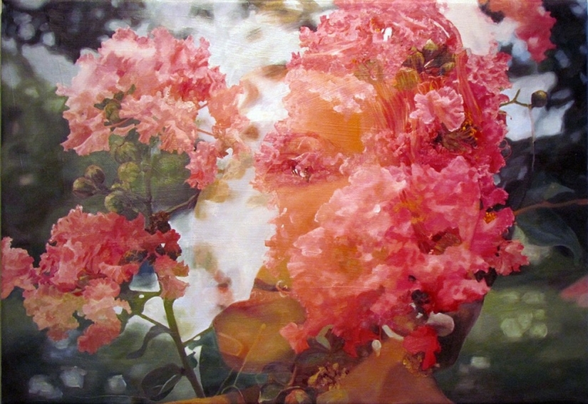 Double exposure on Pacayla Rae Bean&#39;s canvases