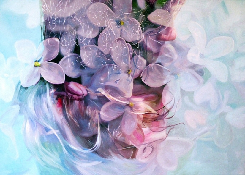 Double exposure on Pacayla Rae Bean&#39;s canvases