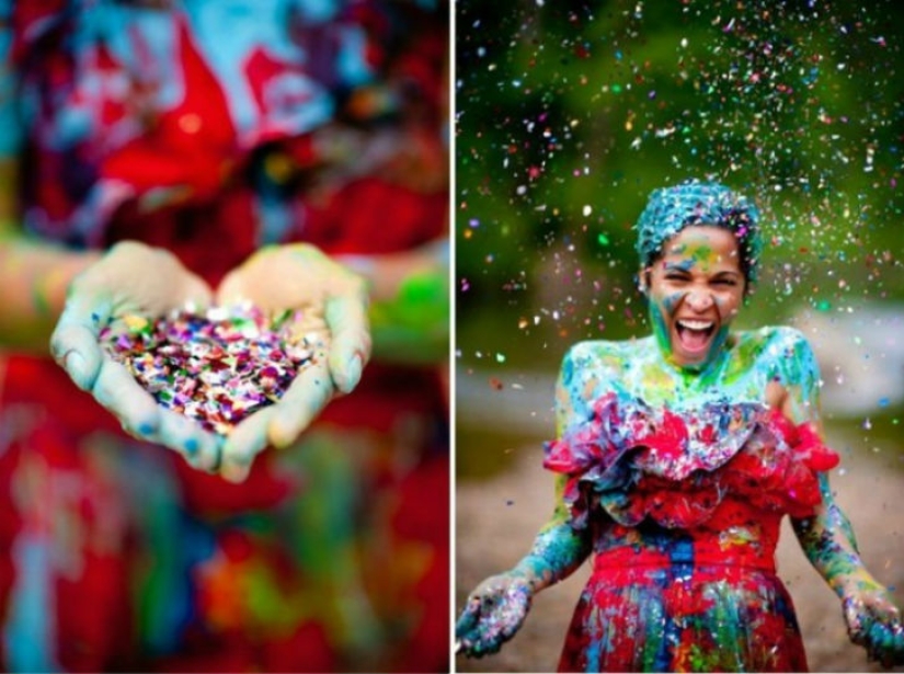 Dress in the trash - freaky wedding photography trend