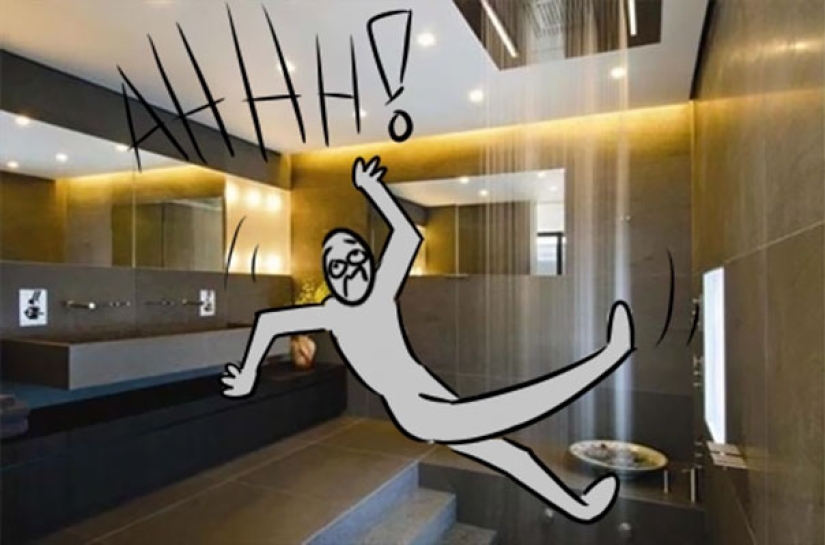 El artista complementó las fotos de duchas para los ricos para mostrar su absurdo