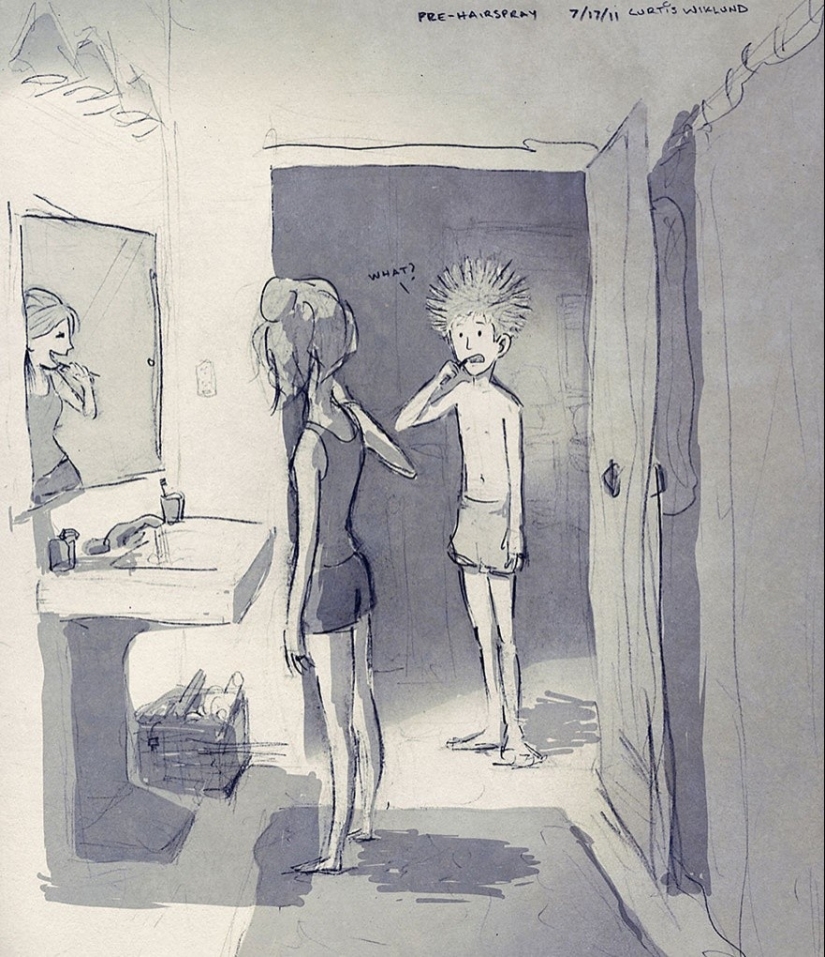El artista ilustra cada día que pasa con su amada esposa