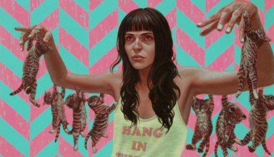 El genio irónico del surrealismo post-pop Casey Weldon y sus gatos