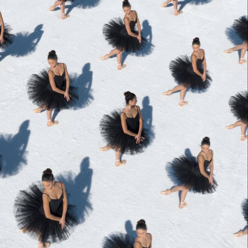 El Lago de los Cisnes Reimaginado: 16 Fotos Aéreas De Bailarines De Ballet Capturadas En El Lago Salado En Utah