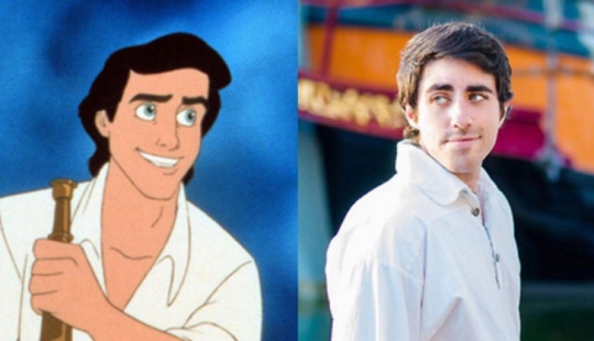 El príncipe viviente Eric de La Sirenita encarna sueños de niña en forma de personajes de Disney El príncipe viviente Eric de La Sirenita encarna sueños de niña en forma de personajes de Disney