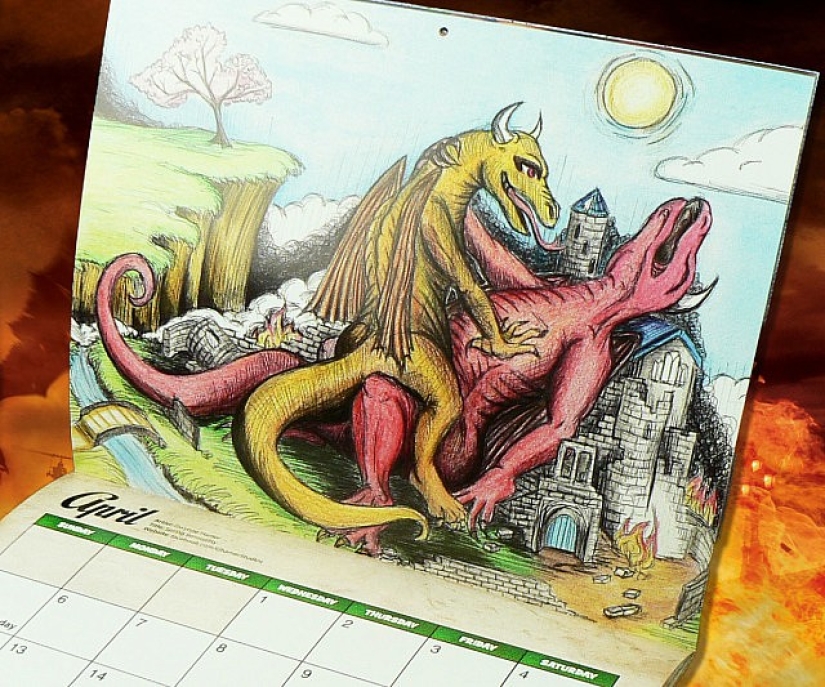 El regalo más extraño es un calendario con dragones copulantes para 2017