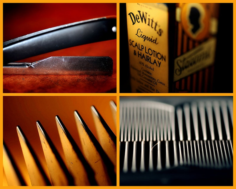 El trabajo de un peluquero y sus herramientas de trabajo.
