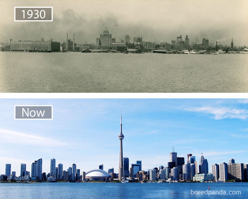 El viento del cambio: Ciudades famosas desde la misma perspectiva en el pasado y en el presente