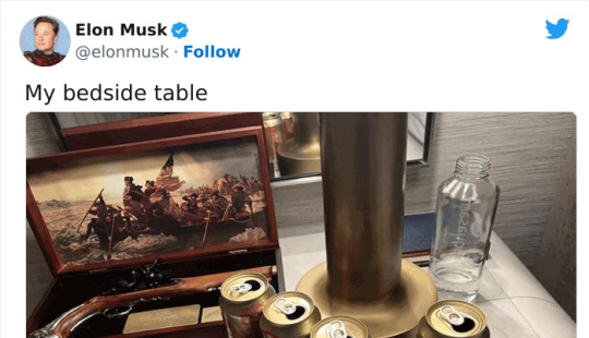 Elon Musk publicó una foto de su mesita de noche, por lo que Internet creó divertidos memes al respecto