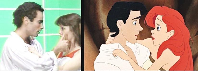 Emociones y movimientos de actores reales, de los que se extrajeron Ariel y el Príncipe Eric de &quot;La Sirenita&quot; de Disney.