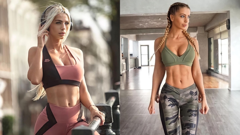 En cuclillas: la modelo de fitness austriaca Stephanie Davies, cuya figura inspira a un millón de personas a hacer ejercicio