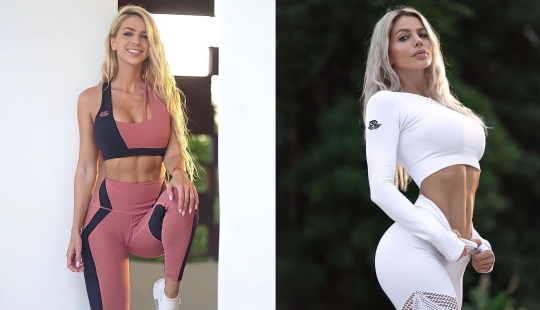 En cuclillas: la modelo de fitness austriaca Stephanie Davies, cuya figura inspira a un millón de personas a hacer ejercicio