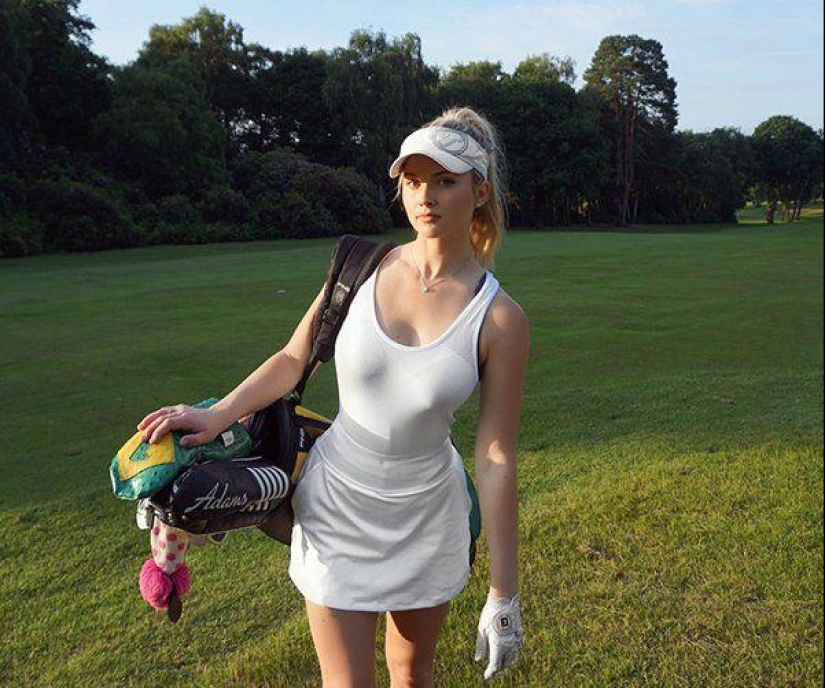 En el campo de Golf de algunas belleza, o se parece a una rubia sexy Lucy Robson