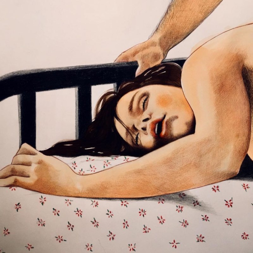 Energy loving touches in the paintings of Frida Castelli