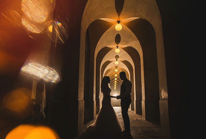 English couple get married in the style of the Harry Potter novels