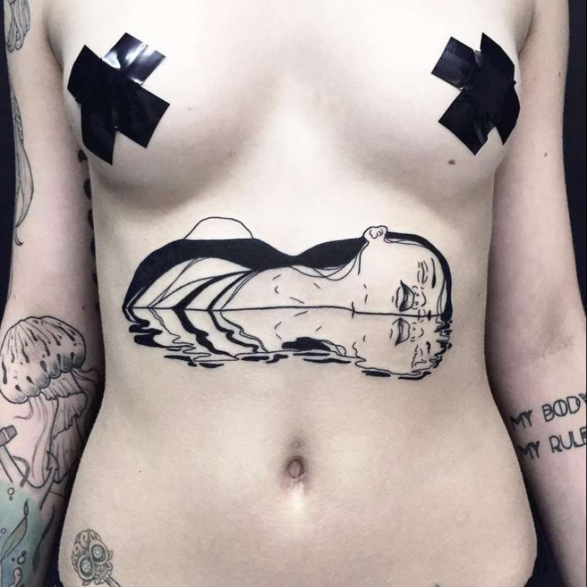 Erotic and dark tattoos from a French artist