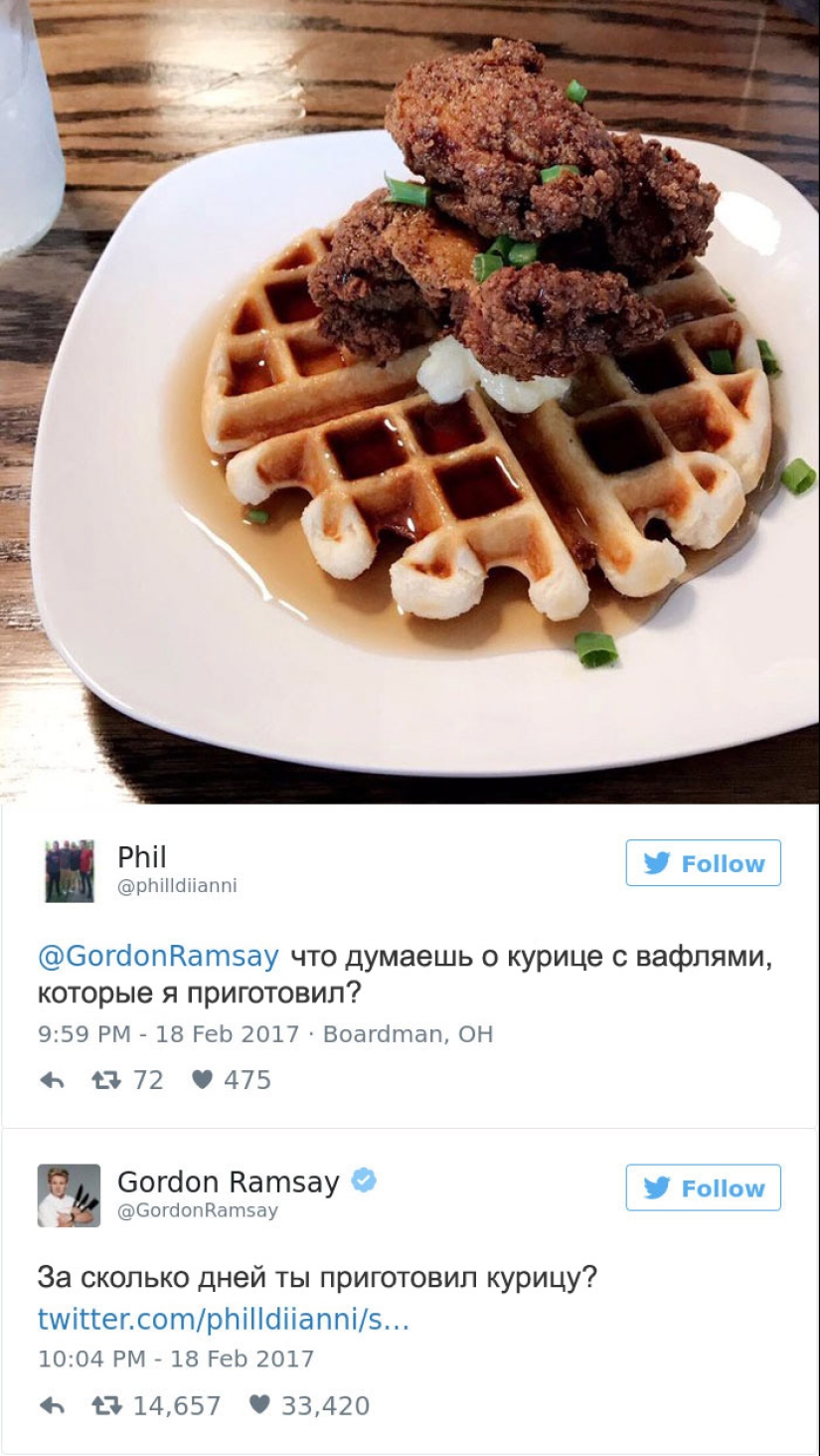 Estas personas se arrepintieron de haber tuiteado sus platos al chef Gordon Ramsay