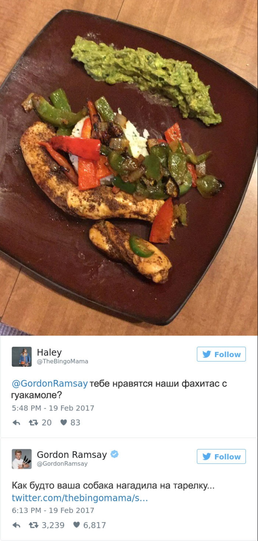 Estas personas se arrepintieron de haber tuiteado sus platos al chef Gordon Ramsay