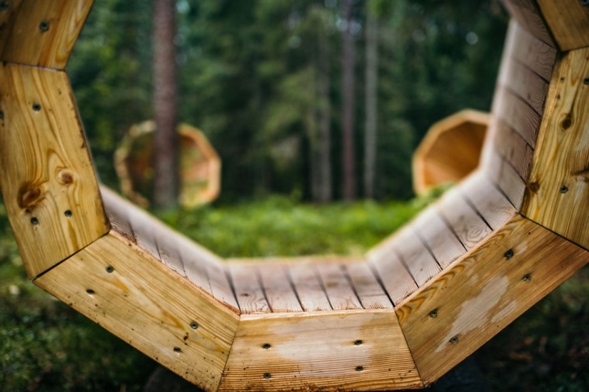 Estudiantes estonios construyeron cuernos gigantes para escuchar el bosque