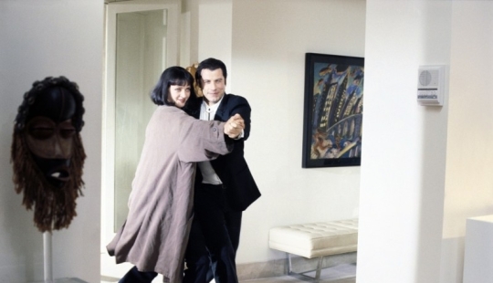 Exclusive footage from the filming of "Pulp Fiction"