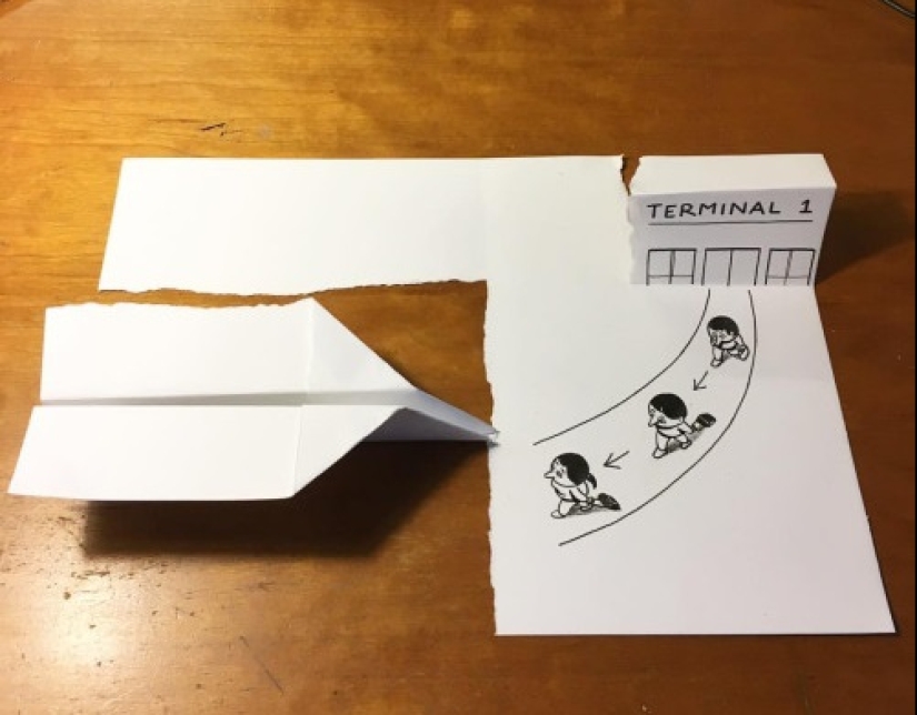 Experimentos con papel: cómicos dibujos 3D de un artista danés
