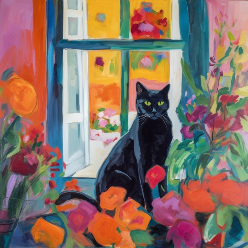 Explorando obras de arte icónicas con un toque felino: mi viaje a través de un mundo donde los elegantes gatos negros dominan el lienzo