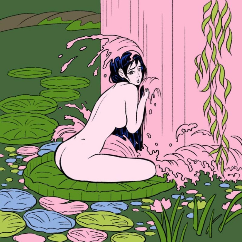 Extraño erótica anime de artista Taiwanés Lin Pigo